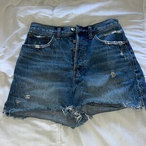 Abercrombie and Fitch High Rise 4” Denim Shorts